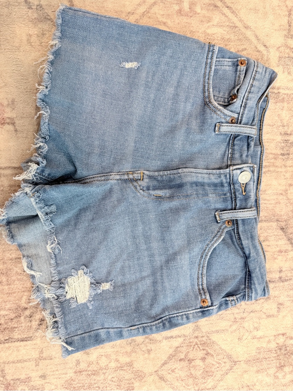 Levi's Light Blue Distressed Jean Shorts